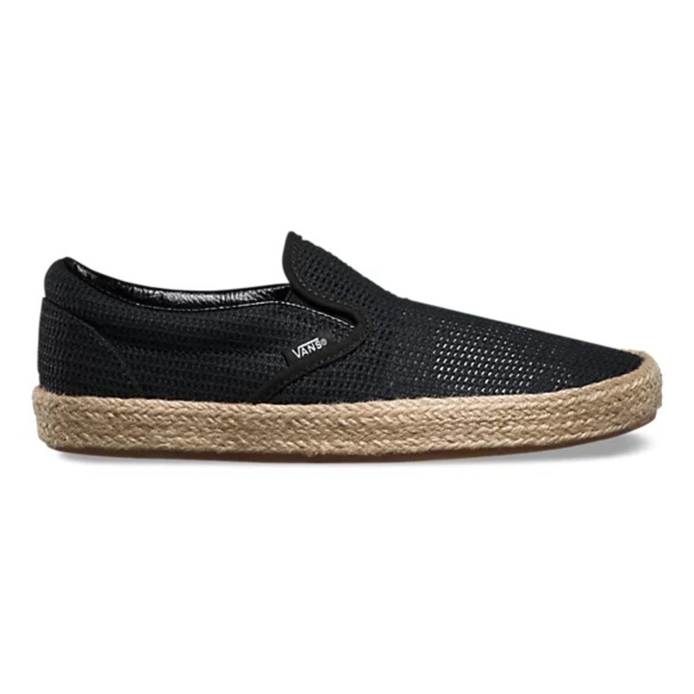 Vans Black Mesh Espadrille Slip On 8.5